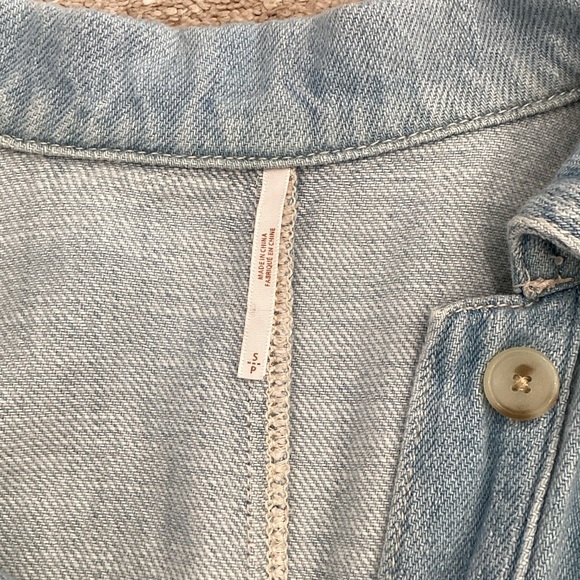 Free People Light Blue Jean Jacket small - Picture 3 of 6